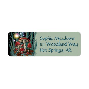 Enchanted Toadstools Label by Shadowind_ErinCooper at Zazzle