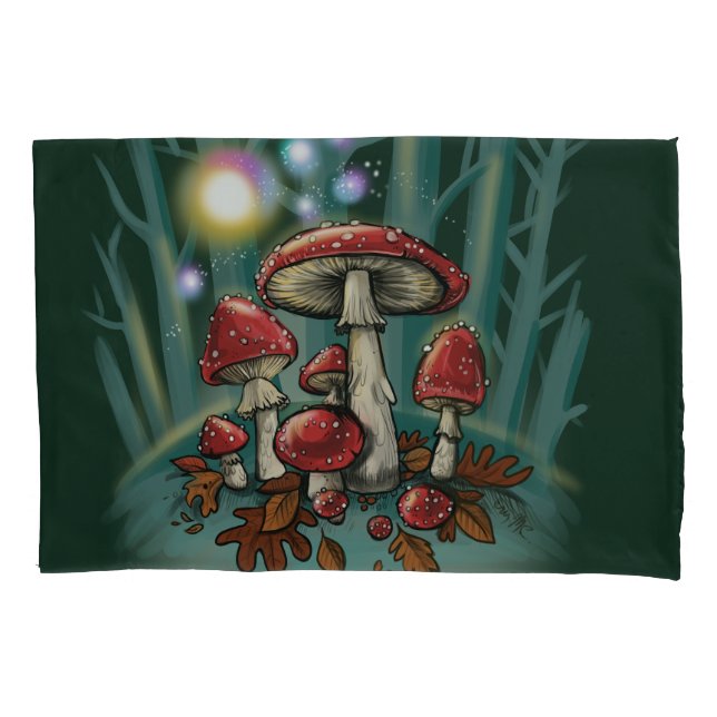 Enchanted Toadstools Pillow Case (Front)