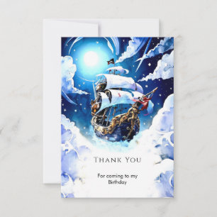 Enchanted Treasure Hunt Pirate Birthday Thank You Card