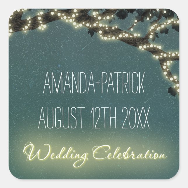 Enchanted Tree Branch Rustic Wedding Favors Seals (Front)