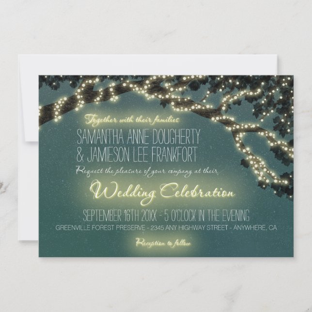 Enchanted Tree Branch Rustic Wedding Invitations (Front)