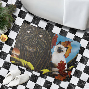 Enchanted Tree Ent Autumn Leaves Siamese Cat Bath Mat