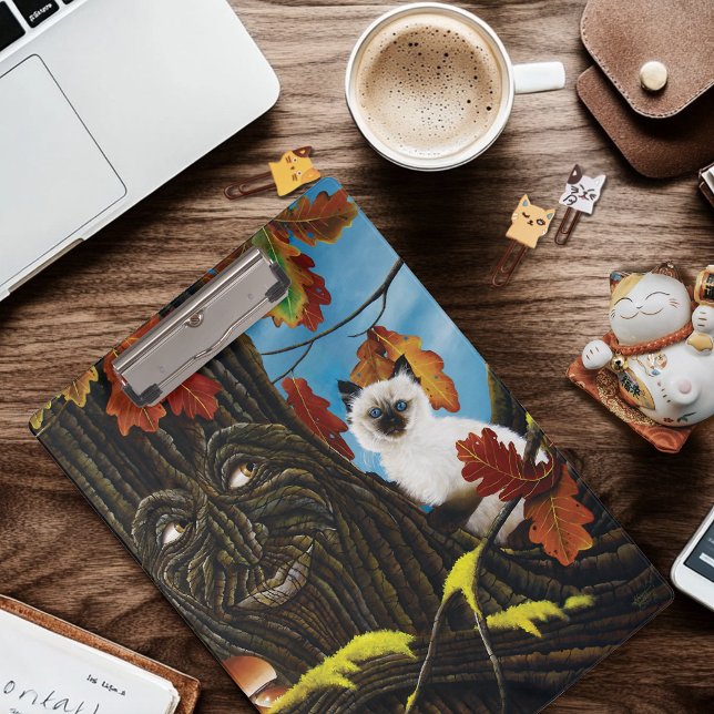 Enchanted Tree Ent Autumn Leaves Siamese Cat Clipboard (Creator Uploaded)