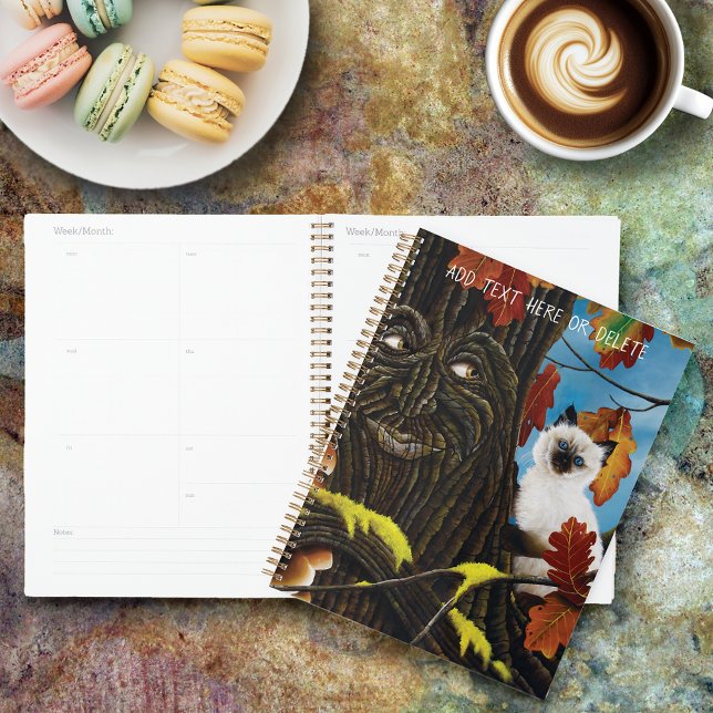 Enchanted Tree Ent  Autumn Leaves Siamese Cat Planner (Creator Uploaded)