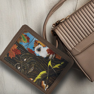 Enchanted Tree Ent Autumn Leaves Siamese Cat Trifold Wallet