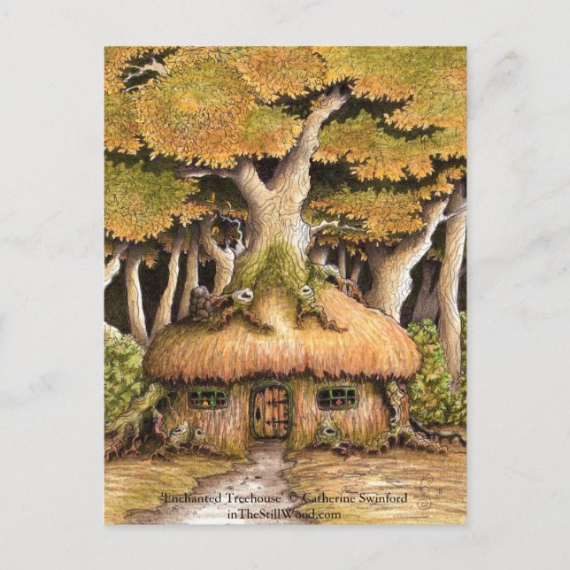 'Enchanted Treehouse' collectible postcard (Front)