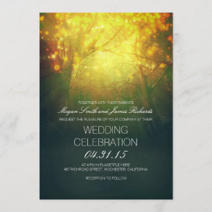 Enchanted Trees & Lights Rustic Wedding Invite