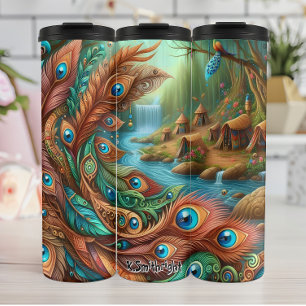 Enchanted Tribal River Village Thermal Tumbler