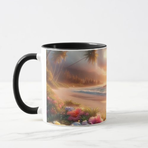 Enchanted Tropical Beach with Magical Hibiscus Mug