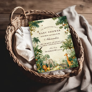 Enchanted Tropical Safari Baby Shower Invitation