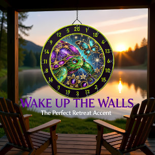 Enchanted Turtle Butterfly Fantasy Lodge Decor Dart Board