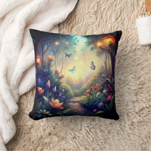 Enchanted Twilight Garden - Magical Forest Gift Throw Pillow