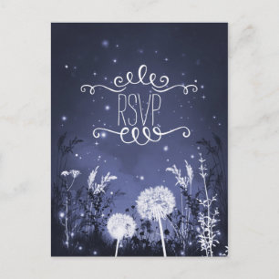 Enchanted Twilight Sky Stars & Foliage RSVP card