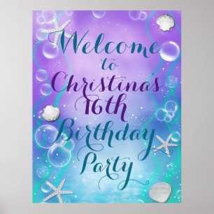 Enchanted Under the Sea Custom Party Banner Poster