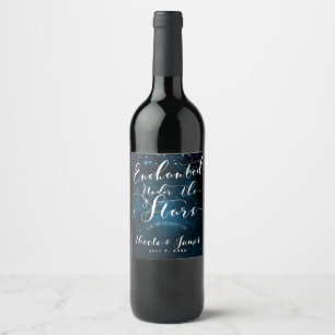ENCHANTED UNDER THE STARS Starry Blue Wine Label