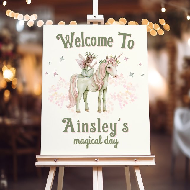 Enchanted Unicorn and Fairy Personalized Birthday Foam Board (Creator Uploaded)