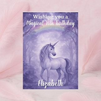 Enchanted Unicorn Birthday Magic Card