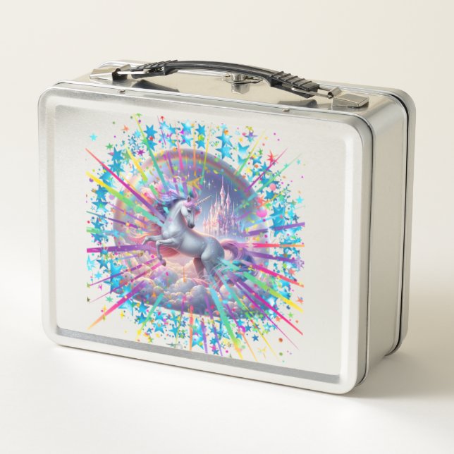 Enchanted Unicorn Castle Lunchbox – Rainbow Cloud  (Back)