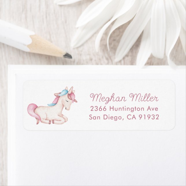 Enchanted Unicorn Girls Address Label (Insitu)