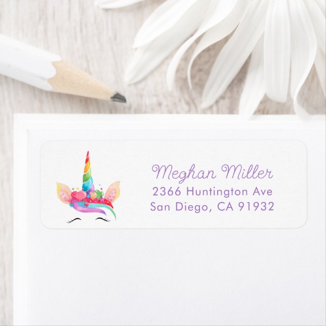 Enchanted Unicorn Girls Address Label (Insitu)