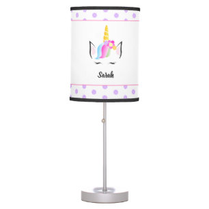 "Enchanted Unicorn" Personalized Rainbow-Haired La Table Lamp