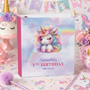 Enchanted Unicorn Pink Purple Birthday Binder