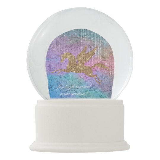 Enchanted Unicorn Sparkle Lights Snow Globe