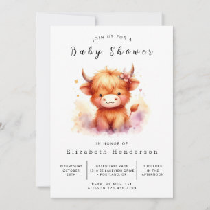 Enchanted Unique Barn Cow Baby Shower Invitation
