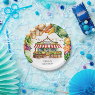 Enchanted Veggies Farmers Market Birthday Paper Plates