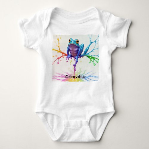 Enchanted Vibrant Artist Frog Baby Bodysuit