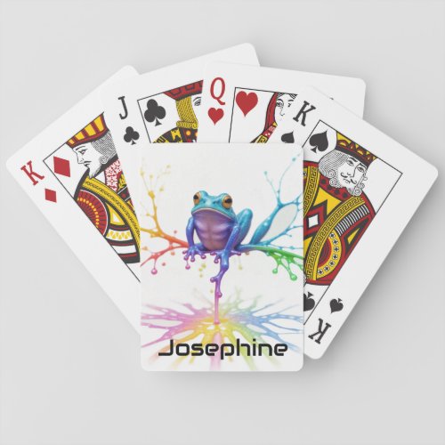 Enchanted Vibrant Artist Frog Playing Cards