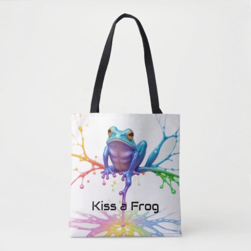 Enchanted Vibrant  Artist Frog Tote Bag