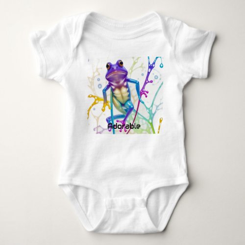 Enchanted Vibrant Dancing Frog Baby Bodysuit