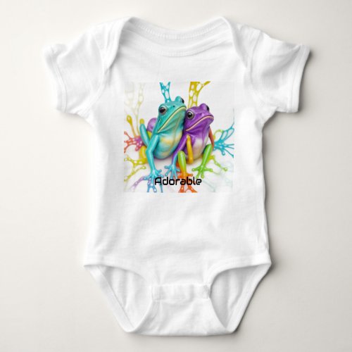 Enchanted Vibrant Frog Besties Baby Bodysuit