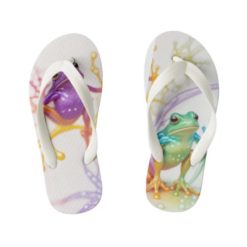 Enchanted Vibrant Frog  Hop BD  Kids Flip Flo Kids Flip Flops