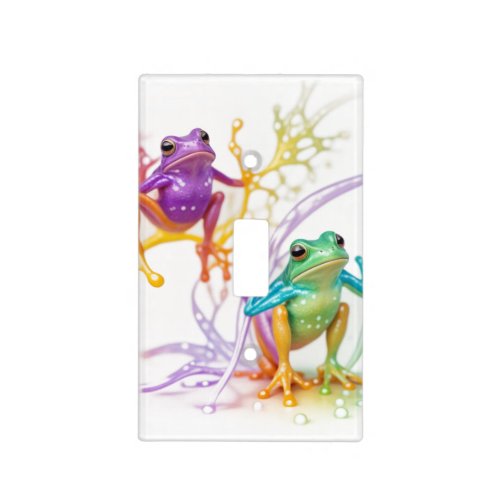 Enchanted Vibrant Frog Hop Light Switch Cover