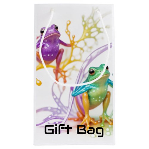 Enchanted Vibrant Frog Hop Small Gift Bag