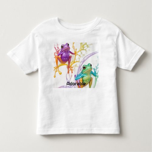 Enchanted Vibrant Frog Hop Toddler T_shirt