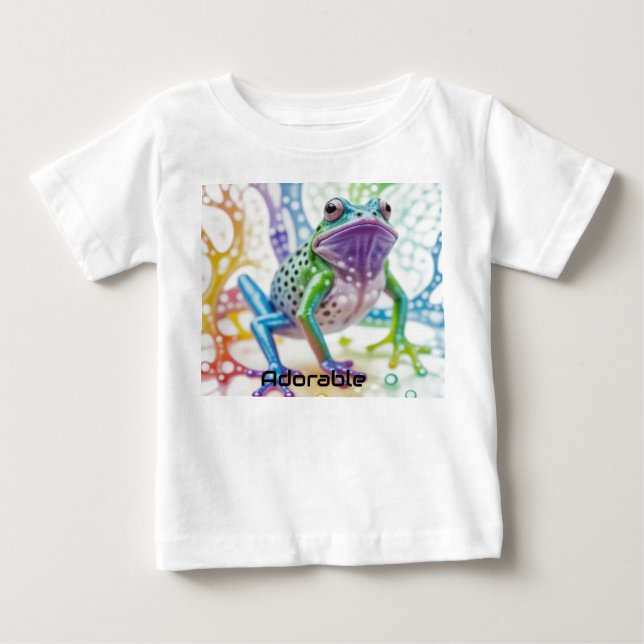 Enchanted Vibrant Happy Frog Baby T-Shirt (Front)
