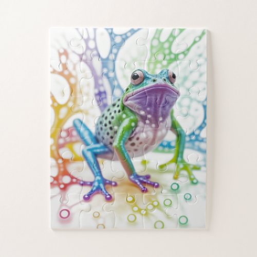 Enchanted Vibrant Happy Frog  Jigsaw Puzzle