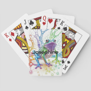 Enchanted Vibrant Happy Frog, Poker Cards