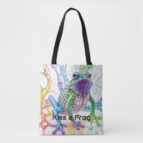Enchanted Vibrant Happy Frog Tote Bag