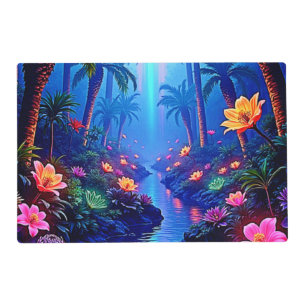 Enchanted Vibrant River Forest Dream Placemat