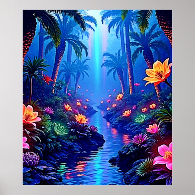 Enchanted Vibrant River Forest Dream Poster (Front)