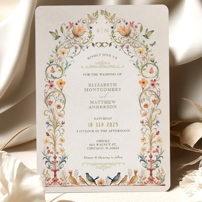 Enchanted Victorian Aviary Wedding Invitation (Creator Uploaded)