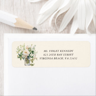 Enchanted Watercolor Bohemian Floral Address Label