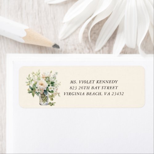 Enchanted Watercolor Bohemian Floral Address  Label