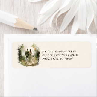 Enchanted Watercolor Bohemian Forest Label