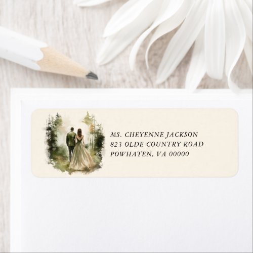 Enchanted Watercolor Bohemian Forest  Label