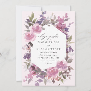 Enchanted Watercolor Floral Wedding Postponed Announcement